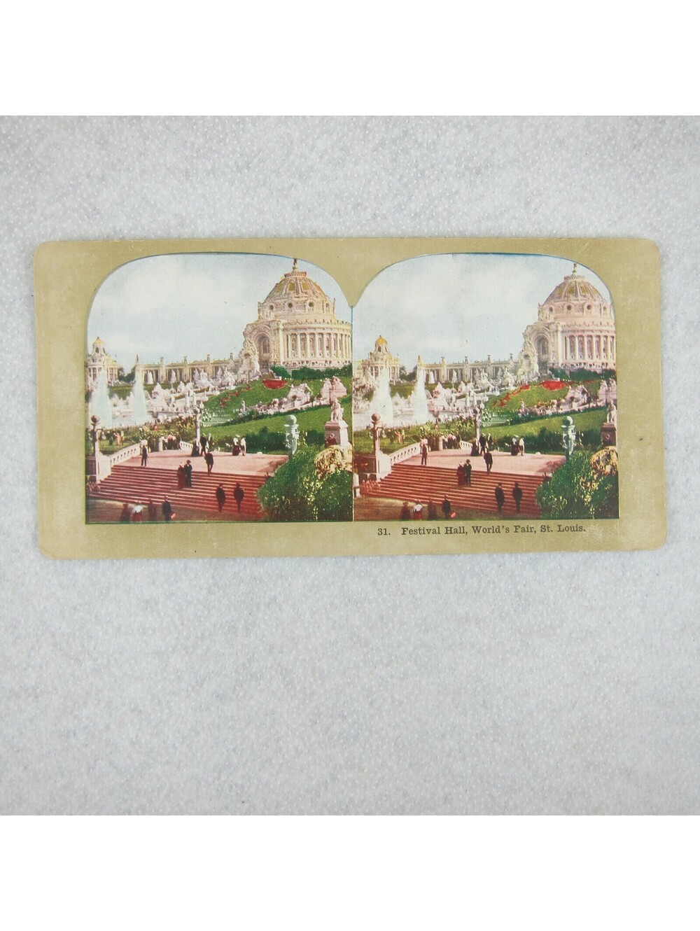 Antique 1904 St. Louis World's Fair Louisiana Purchase Stereoview Festival Hall